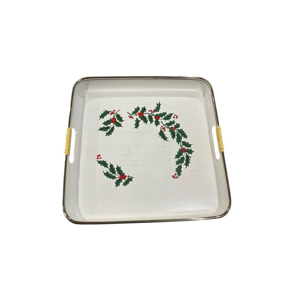 Vintage Holly Berries Serving Trays Set of 3 Nesting Holiday Trays Japanese - Picture 14 of 16
